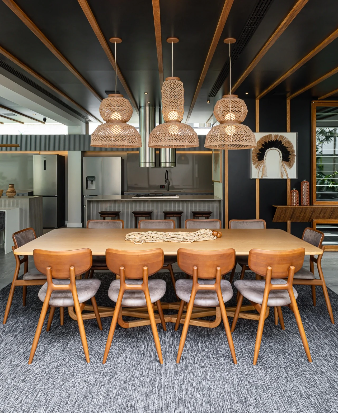 Projeto Quarto Crescente com pendentes em ambiente integrado